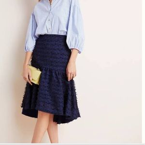Anthropologie Maeve high low drop waist skirt nwot navy
